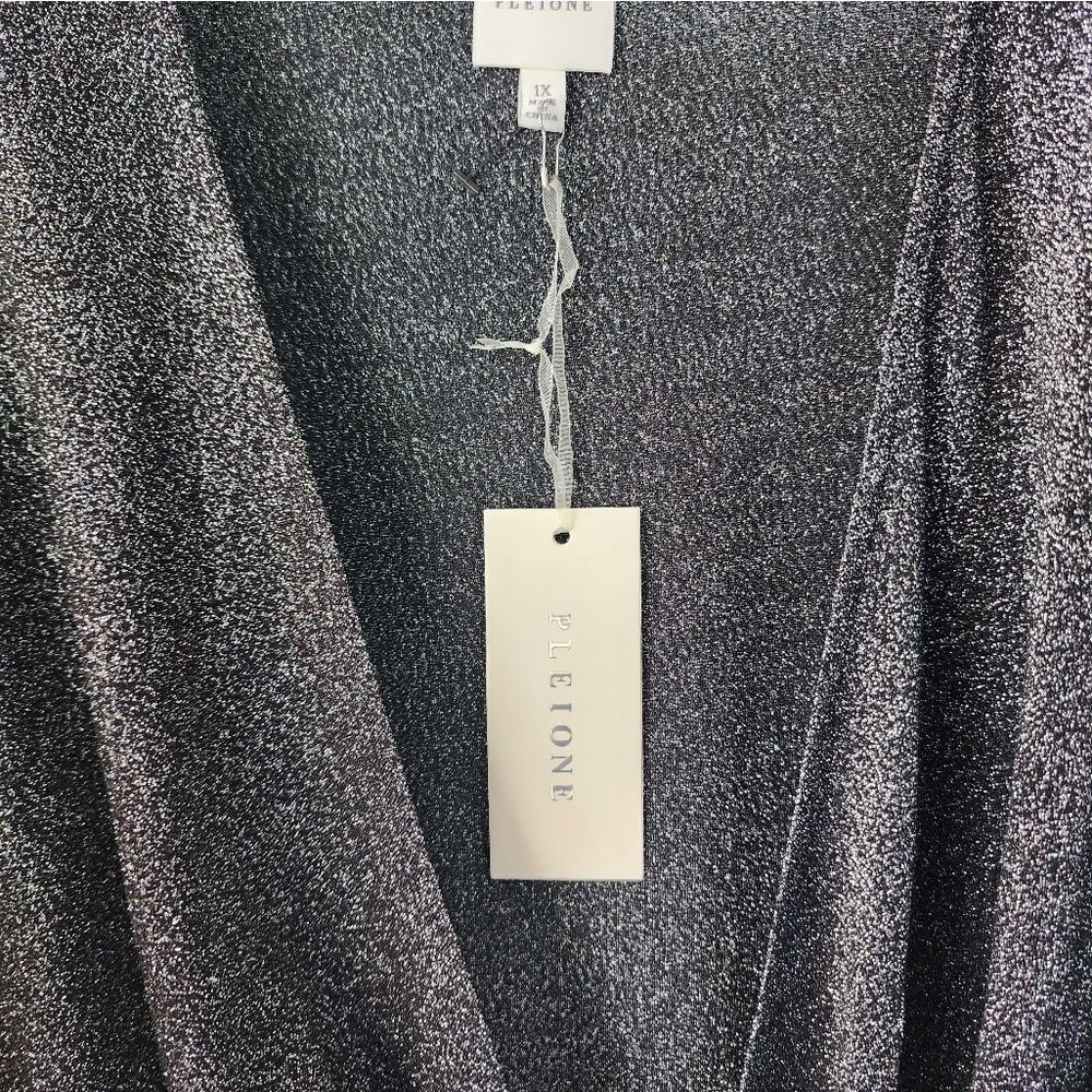 PLEIONE Metallic faux wrap midi dress - Picture 6 of 16